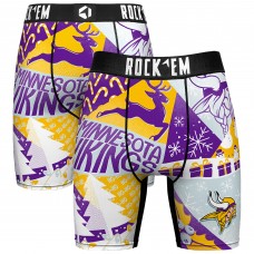 Minnesota Vikings Rock Em Socks Purple Holiday Tacky Remix Boxer Briefs