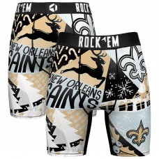 New Orleans Saints Rock Em Socks Black Holiday Tacky Remix Boxer Briefs