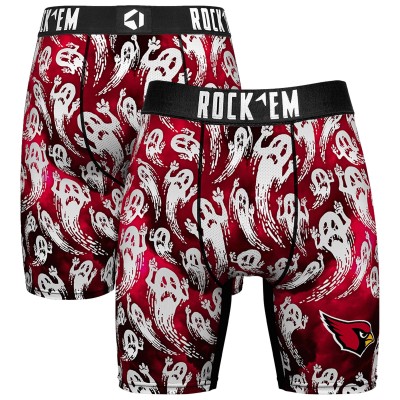 Arizona Cardinals Rock Em Socks Cardinal Halloween Ghost Fade Boxer Briefs