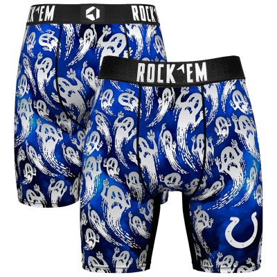 Indianapolis Colts Rock Em Socks Royal Halloween Ghost Fade Boxer Briefs