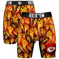 Kansas City Chiefs Rock Em Socks Red Halloween Ghost Fade Boxer Briefs