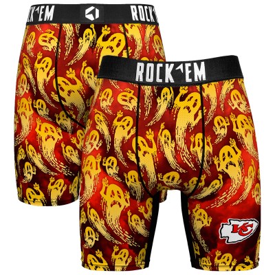 Kansas City Chiefs Rock Em Socks Red Halloween Ghost Fade Boxer Briefs