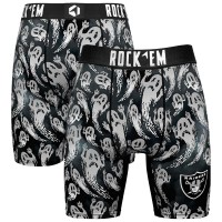 Las Vegas Raiders Rock Em Socks Black Halloween Ghost Fade Boxer Briefs