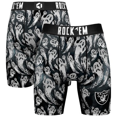 Las Vegas Raiders Rock Em Socks Black Halloween Ghost Fade Boxer Briefs