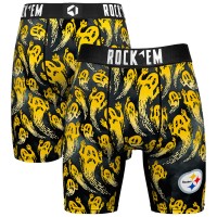 Pittsburgh Steelers Rock Em Socks Black Halloween Ghost Fade Boxer Briefs