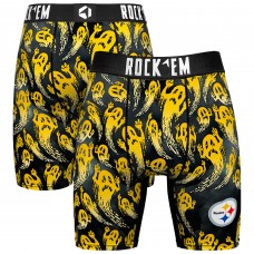 Pittsburgh Steelers Rock Em Socks Black Halloween Ghost Fade Boxer Briefs Pittsburgh Steelers Rock Em Socks Black Halloween Ghost Fade Boxer Briefs