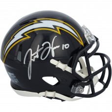 Justin Herbert Los Angeles Chargers Autographed Fanatics Authentic Riddell 1988-2006 Throwback Speed Mini Helmet Justin Herbert Los Angeles Chargers Autographed Fanatics Authentic Riddell 1988-2006 Throwback Speed Mini Helmet