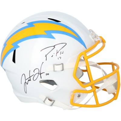 Justin Herbert & Philip Rivers Los Angeles Chargers Autographed Fanatics Authentic Riddell Speed Replica Helmet