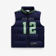 Unisex Seattle Seahawks 12 Fan Off Season x NFL College Navy Player Puffer Vest