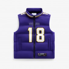 Unisex Minnesota Vikings Justin Jefferson Off Season x NFL Purple Player Puffer Vest