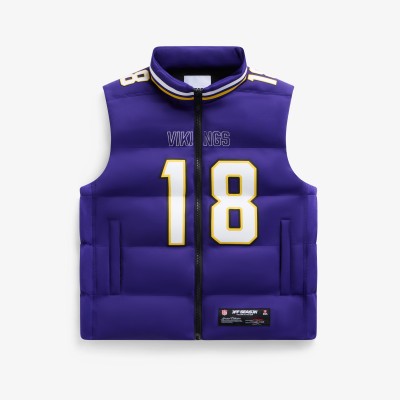 Unisex Minnesota Vikings Justin Jefferson Off Season x NFL Purple Player Puffer Vest
