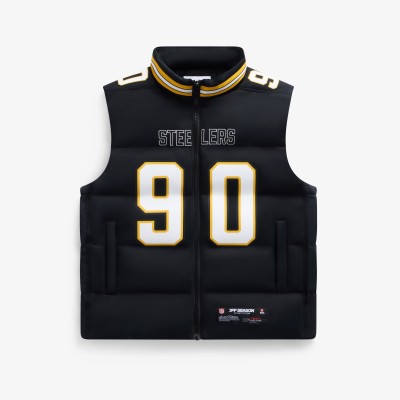 Unisex Pittsburgh Steelers T.J. Watt Off Season x NFL Black Player Puffer Vest