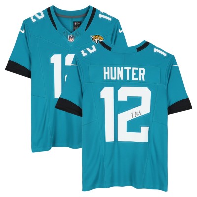 Travis Hunter Jacksonville Jaguars Autographed Fanatics Authentic Teal Nike Vapor F.U.S.E. Limited Jersey