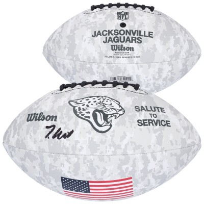 Travis Hunter Jacksonville Jaguars Autographed Fanatics Authentic Wilson 2024 Salute To Service Football