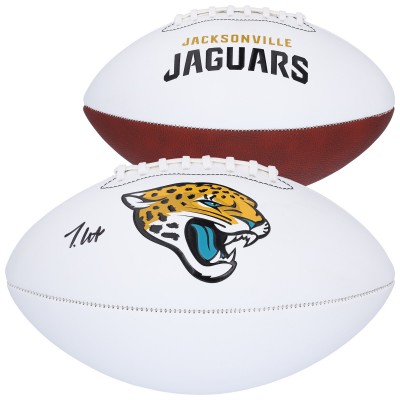 Travis Hunter Jacksonville Jaguars Autographed Fanatics Authentic Franklin White Panel Football