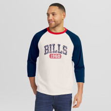 Футболка Buffalo Bills Darius Rucker Collection by Fanatics White/Navy Americana 3/4 Sleeve Raglan