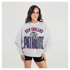 Женская New England Patriots Gameday Couture Ash Fierce Focus Premium Oversized Fleece Pullover Sweatshirt