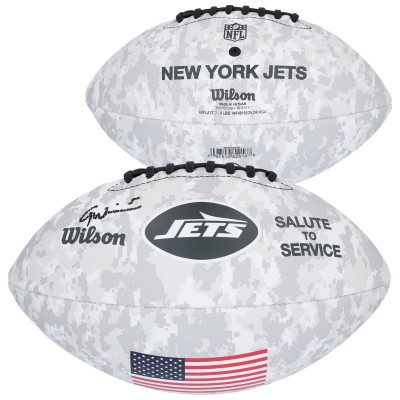 Garrett Wilson New York Jets Autographed Fanatics Authentic Wilson 2024 Salute To Service Football