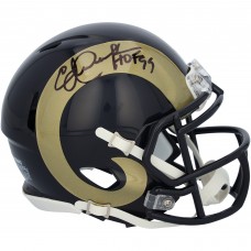 Eric Dickerson Los Angeles Rams Autographed Fanatics Authentic Riddell 2000-16 Throwback Speed Mini Helmet with HOF 99 Inscription