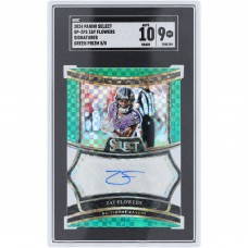 Zay Flowers Baltimore Ravens Autographed 2024 Panini Select Green Prizm Signatures #SP-ZFS #5/5 SGC Authenticated 9/10 Card