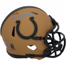 Adonai Mitchell Indianapolis Colts Autographed Fanatics Authentic Riddell 2023 Salute To Service Speed Mini Helmet