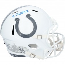 Adonai Mitchell Indianapolis Colts Autographed Fanatics Authentic Riddell 2024 Salute To Service Speed Replica Helmet