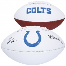 Tyler Warren and Adonai Mitchell Indianapolis Colts Autographed Fanatics Authentic Franklin White Panel Football