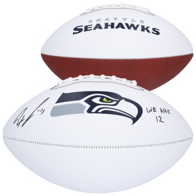 Jaxon Smith-Njigba Seattle Seahawks Autographed Fanatics Authentic Franklin White Panel Football with We Are 12 Inscription