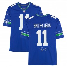 Jaxon Smith-Njigba Seattle Seahawks Autographed Fanatics Authentic Royal Throwback Nike Game Jersey