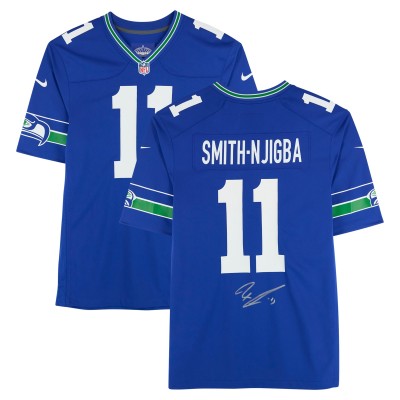 Jaxon Smith-Njigba Seattle Seahawks Autographed Fanatics Authentic Royal Throwback Nike Game Jersey