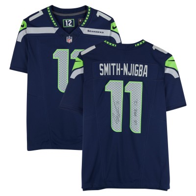 Jaxon Smith-Njigba Seattle Seahawks Autographed Fanatics Authentic College Navy Nike Vapor F.U.S.E. Limited Jersey with We Are 12 Inscription