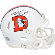 Bo Nix Denver Broncos Autographed Fanatics Authentic Riddell 2023 Throwback Speed Mini Helmet