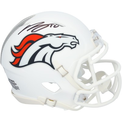 Bo Nix Denver Broncos Autographed Fanatics Authentic Riddell 2024 Alternate Speed Mini Helmet