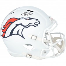 Bo Nix Denver Broncos Autographed Fanatics Authentic Riddell 2024 Alternate Speed Replica Helmet