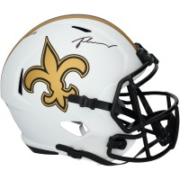 Tyler Shough New Orleans Saints Autographed Fanatics Authentic Riddell Lunar Eclipse Speed Replica Helmet