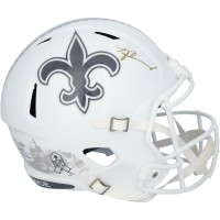 Tyler Shough New Orleans Saints Autographed Fanatics Authentic Riddell 2024 Salute To Service Speed Replica Helmet