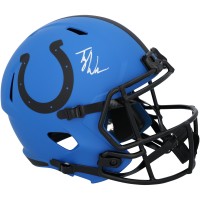 Tyler Warren Indianapolis Colts Autographed Fanatics Authentic Riddell Rave Speed Replica Helmet