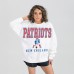 Женская New England Patriots Gameday Couture White Classic Sunday Drives Oversized Premium Fleece Pullover Sweatshirt