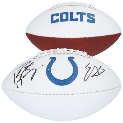Peyton Manning & Edgerrin James Indianapolis Colts Autographed Fanatics Authentic Franklin White Panel Football