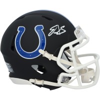 Edgerrin James Indianapolis Colts Autographed Fanatics Authentic Riddell Black Matte Speed Mini Helmet