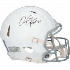 Edgerrin James Indianapolis Colts Autographed Fanatics Authentic Riddell 2021 Throwback Speed Authentic Helmet with HOF 20 Inscription