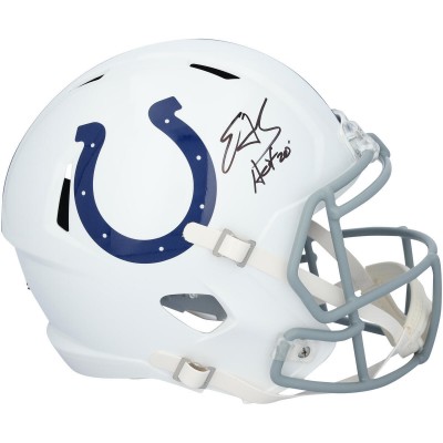 Edgerrin James Indianapolis Colts Autographed Fanatics Authentic Riddell Speed Replica Helmet with HOF 20 Inscription