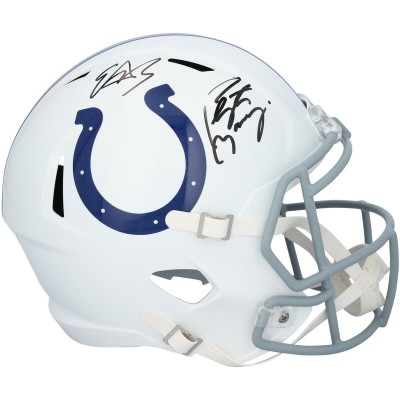 Peyton Manning & Edgerrin James Indianapolis Colts Autographed Fanatics Authentic Riddell Speed Replica Helmet