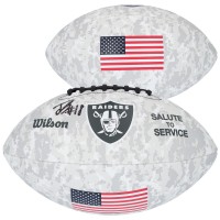 Jack Bech Las Vegas Raiders Autographed Fanatics Authentic Wilson 2024 Salute To Service Football