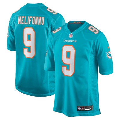 Игровая джерси Miami Dolphins Ifeatu Melifonwu Nike Aqua Team Game
