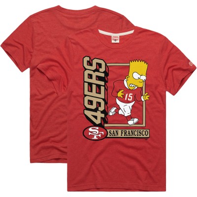 Unisex San Francisco 49ers Homage x The Simpsons Red Tri-Blend T-Shirt