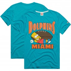 Unisex Miami Dolphins Homage x The Simpsons Aqua Tri-Blend T-Shirt