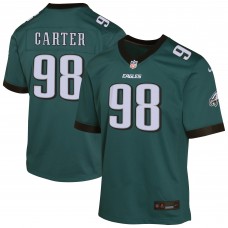 Подростковая Philadelphia Eagles Jalen Carter Nike Midnight Green Game Player Jersey