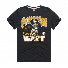 Unisex Pittsburgh Steelers T.J. Watt Homage Charcoal Caricature Player Graphic Tri-Blend T-Shirt