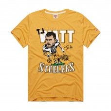 Unisex Pittsburgh Steelers T.J. Watt Homage Gold Caricature Player Graphic Tri-Blend T-Shirt